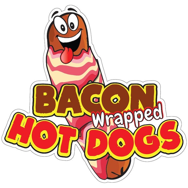 Signmission Bacon Wrapped Hot Dogs Concession Stand Food Truck Sticker, 8" x 4.5", D-DC-8 Bacon Wrapped Hot Dogs D-DC-8 Bacon Wrapped Hot Dogs19 - main